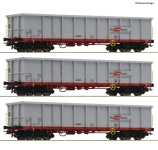 Roco 6600121 - H0 - 3-tlg. Set Offene Güterwagen Rail Cargo Austria, RCW, Ep. VI
